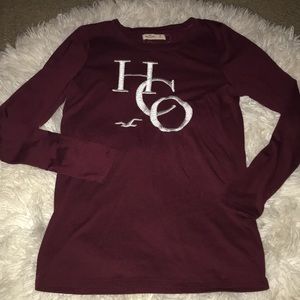 Hollister maroon super soft long sleeve shirt